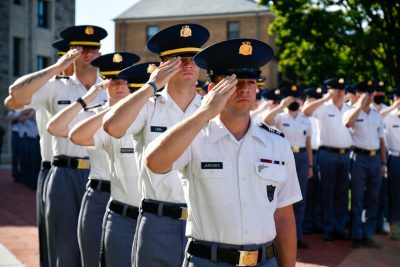 The inaugural cohort of the AWS Generative Artificial Intelligence and Amazon Bedrock Training was offered to a combined 75 students in the Virginia Tech Corps of Cadets, the Defense Civilian Training Corps, and the Hume Center for National Security and Technology. Photo by Shay Barnhart for Virginia Tech.