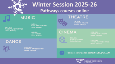 Sign up for winter courses offered through the School of Performing Arts