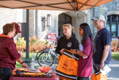 Volunteer as a Hokie Helper to greet families and orient students 